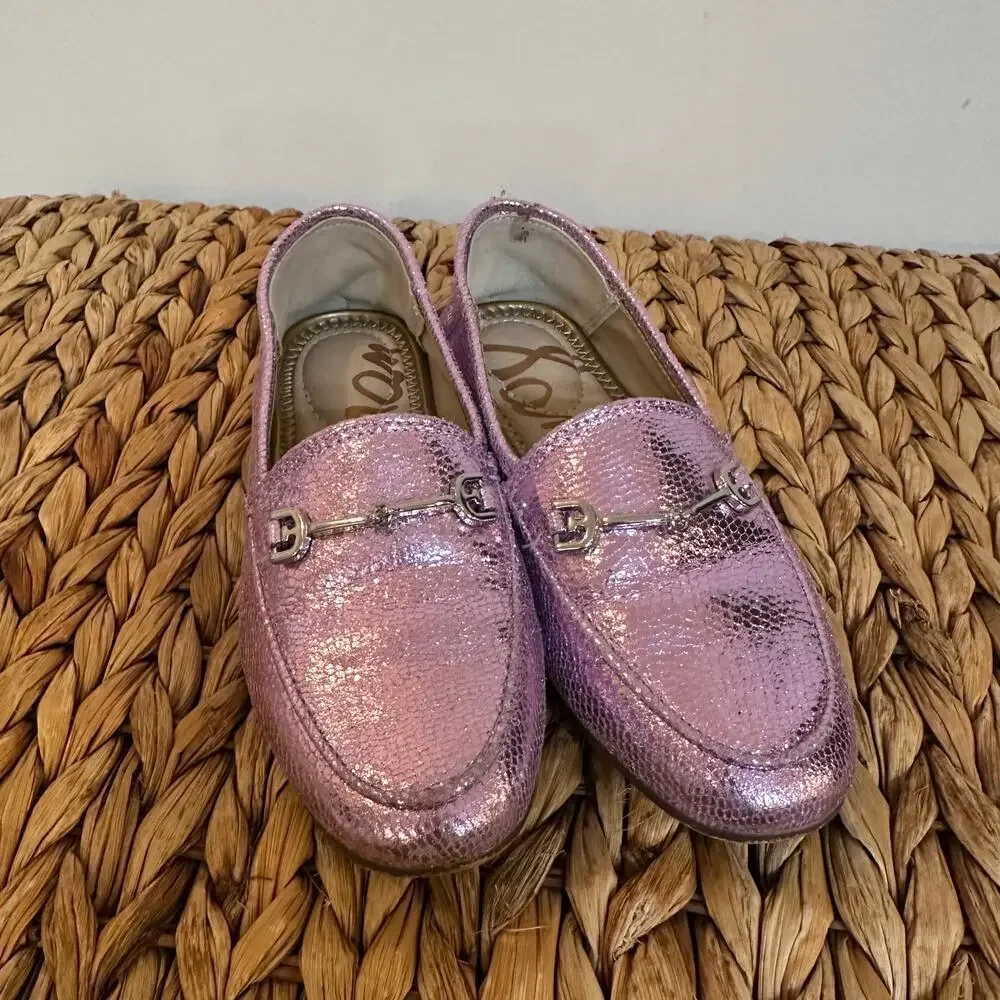 Sam Edelman Loraine Bit Loafer sz 11 Pink Metallic Girl's Shoes